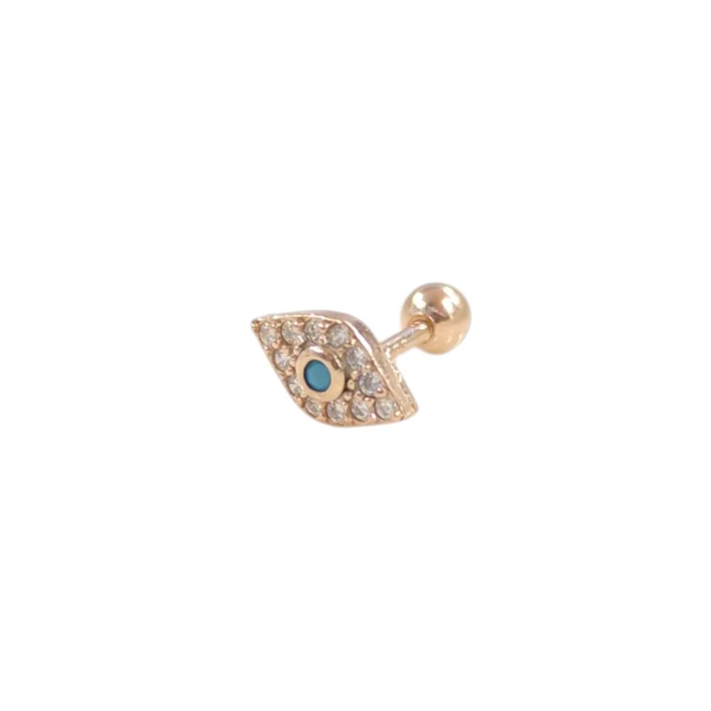 MAVİ GÖZ GÜMÜŞ TRAGUS PIERCING - ROSE BAKIR
