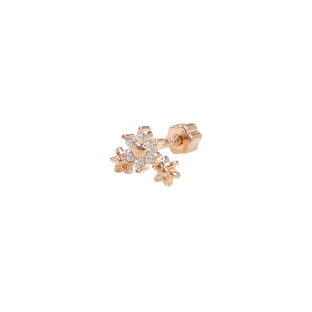 ÜÇLÜ ÇİÇEK GÜMÜŞ TRAGUS PIERCING