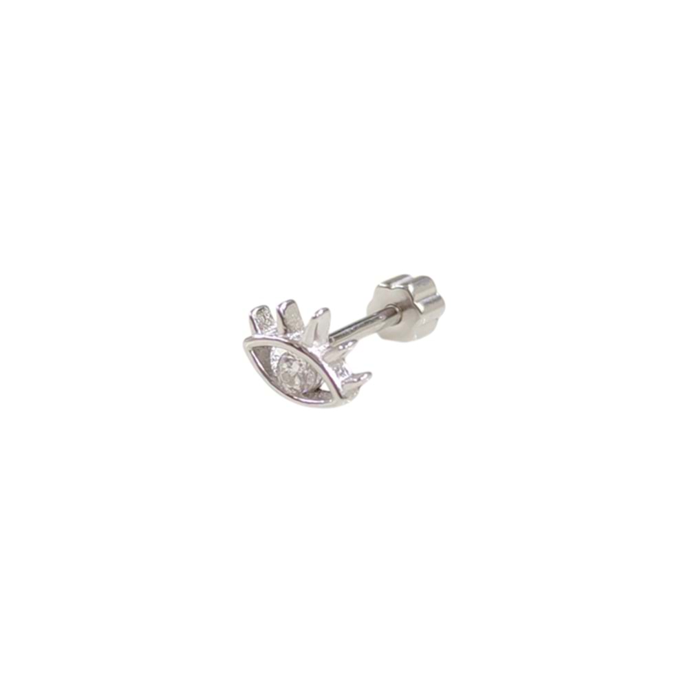 KİRPİK GÖZ GÜMÜŞ TRAGUS PIERCING - RODYUM BEYAZ