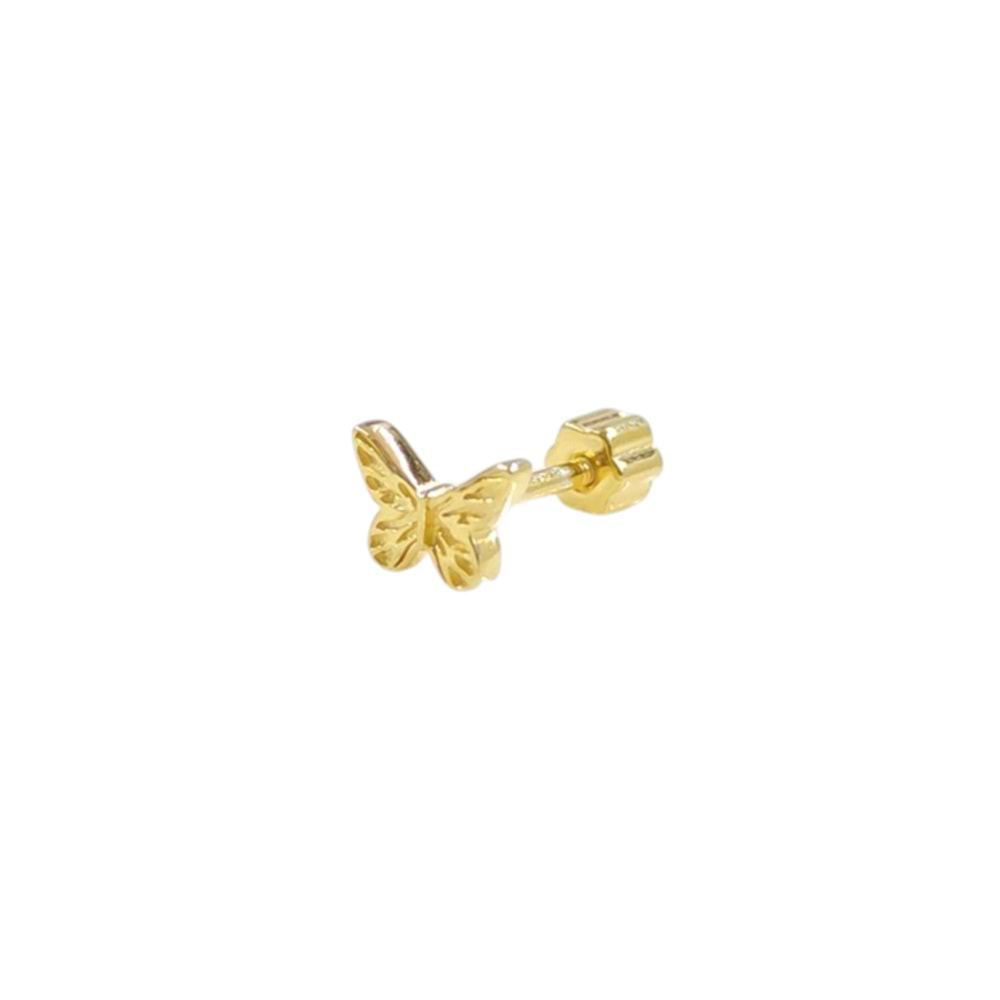 KELEBEK GÜMÜŞ TRAGUS PIERCING - ALTIN SARI