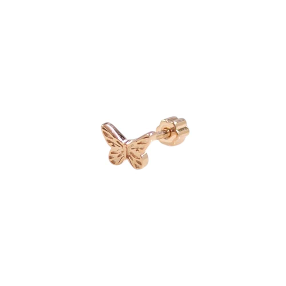 KELEBEK GÜMÜŞ TRAGUS PIERCING - ROSE BAKIR