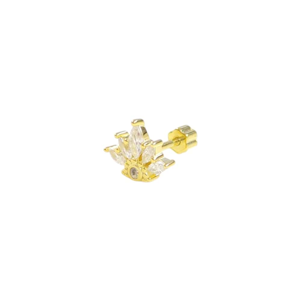 TAÇ GÜMÜŞ TRAGUS PIERCING - ALTIN SARI