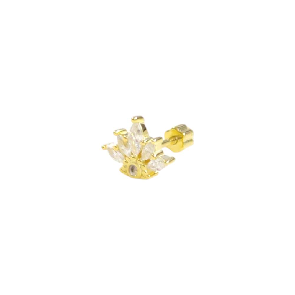 TAÇ GÜMÜŞ TRAGUS PIERCING - ALTIN SARI