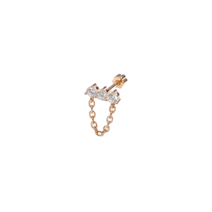 SALLANTILI ÜÇ TAŞ GÜMÜŞ TRAGUS PIERCING