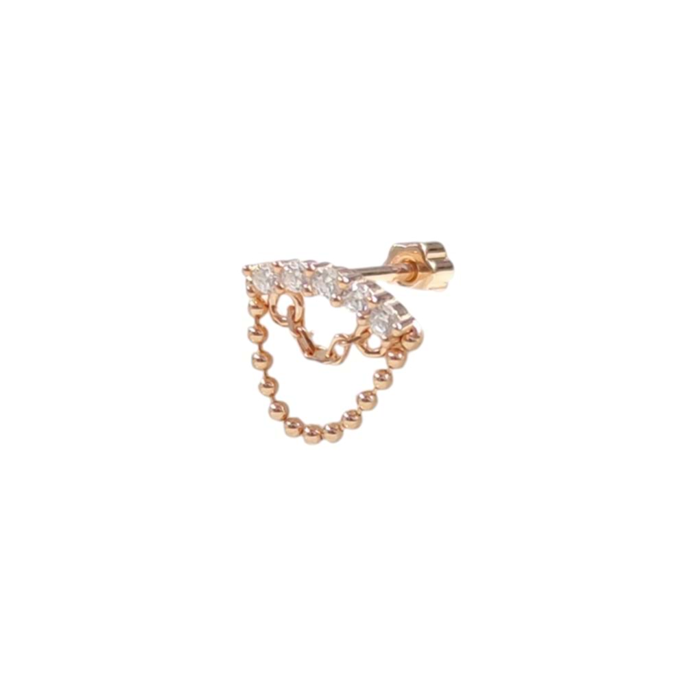SALLANTILI SIRATAŞ GÜMÜŞ TRAGUS PIERCING - ROSE BAKIR