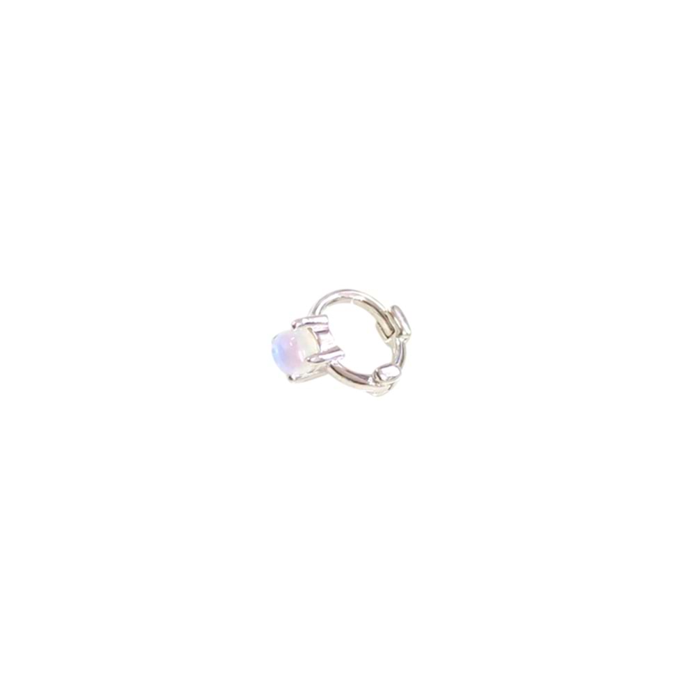 YANAR DÖNER HALKA GÜMÜŞ TRAGUS PIERCING - RODYUM BEYAZ