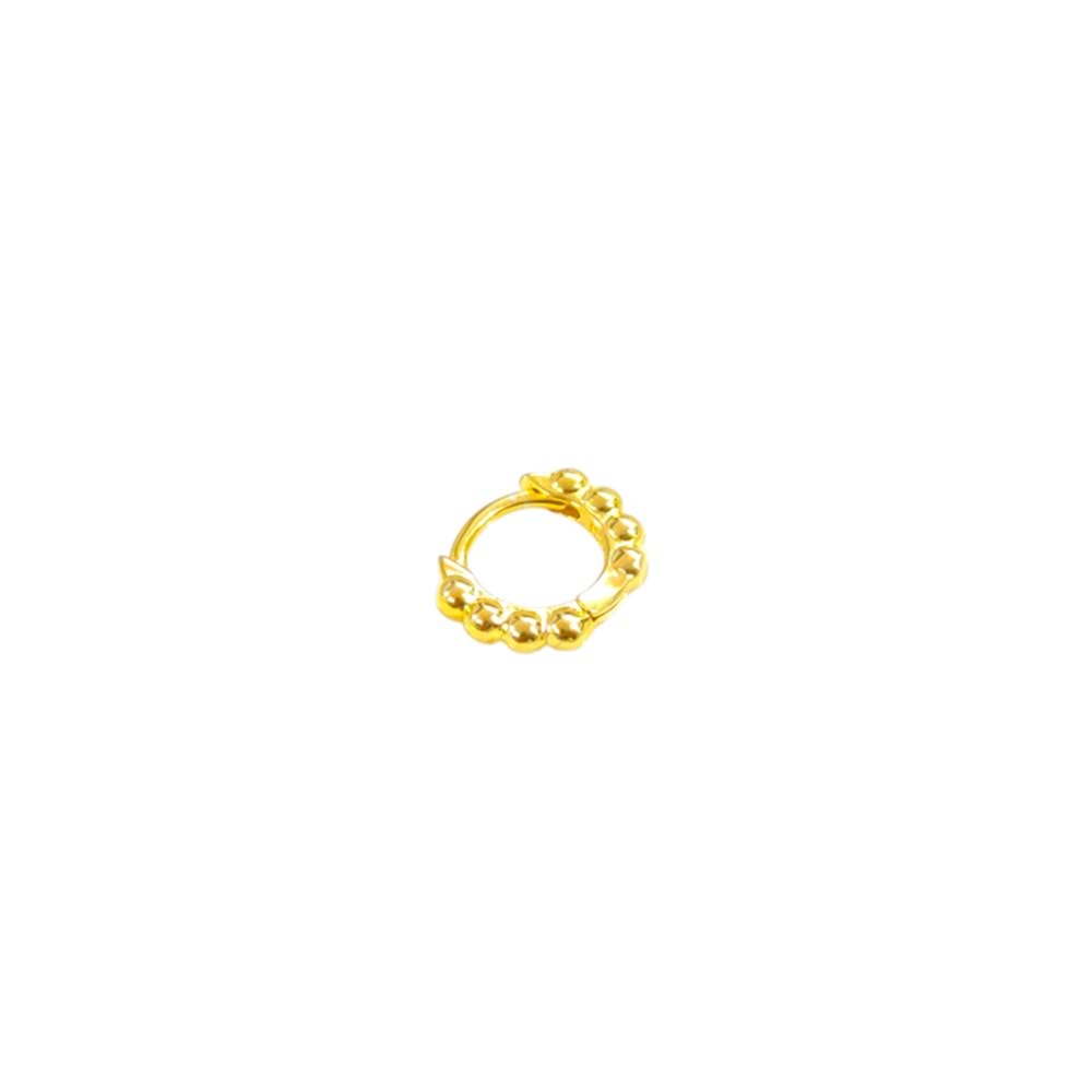 6 MM TOP TOP HALKA GÜMÜŞ TRAGUS PIERCING - ALTIN SARI