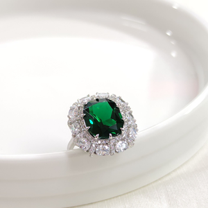 İTHAL ZÜMRÜT ZİRKON BAGET GÜMÜŞ YÜZÜK - 15