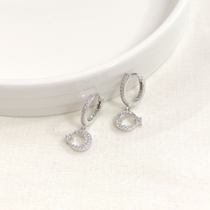 AY YILDIZ 10 MM HALKA GÜMÜŞ KÜPE - RODYUM BEYAZ