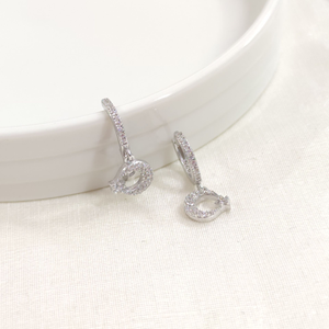 AY YILDIZ 10 MM HALKA GÜMÜŞ KÜPE - RODYUM BEYAZ