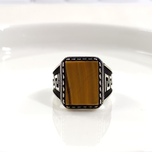 DÖRTGEN KAPLAN GÖZÜ GÜMÜŞ ERKEK YÜZÜK