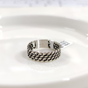 7 MM GÜMÜŞ DESENLİ OKSİTLİ ALYANS YÜZÜK - 28