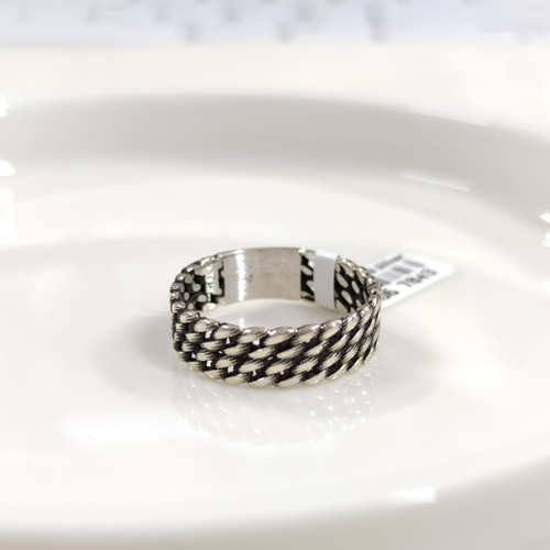 7 MM GÜMÜŞ DESENLİ OKSİTLİ ALYANS YÜZÜK - 28