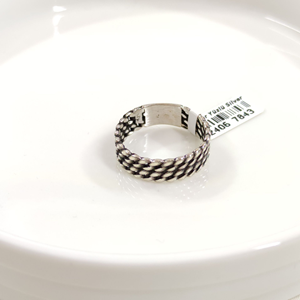 7 MM GÜMÜŞ DESENLİ OKSİTLİ ALYANS YÜZÜK - 28