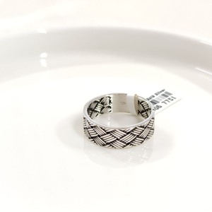 7,70 MM GÜMÜŞ ÖRGÜ DESENLİ OKSİTLİ ALYANS YÜZÜK - 28