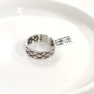 7,70 MM GÜMÜŞ ÖRGÜ DESENLİ OKSİTLİ ALYANS YÜZÜK - 28