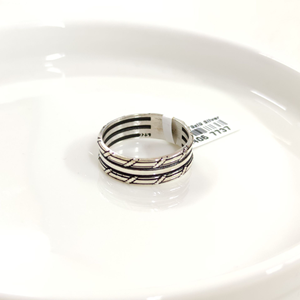 7,50 MM GÜMÜŞ DESENLİ OKSİTLİ ALYANS YÜZÜK - 28