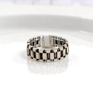 7,50 MM GÜMÜŞ DESENLİ OKSİTLİ ALYANS YÜZÜK - 25