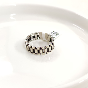 7,50 MM GÜMÜŞ DESENLİ OKSİTLİ ALYANS YÜZÜK