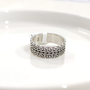 8 MM GÜMÜŞ DESENLİ OKSİTLİ ALYANS YÜZÜK - 28