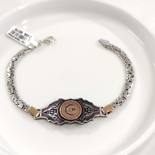 5,5 MM KRAL ZİNCİRLİ AY YILDIZ ERKEK BİLEKLİK 20 CM