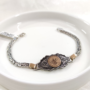 5,5 MM KRAL ZİNCİRLİ TUĞRA ERKEK BİLEKLİK 20 CM