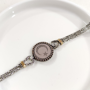 2,5 MM KRAL ZİNCİRLİ DESENLİ AY YILDIZ ERKEK BİLEKLİK 20 CM