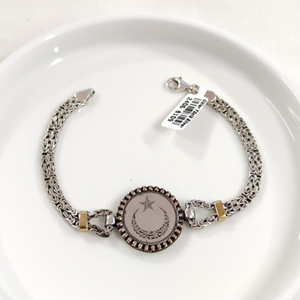 2,5 MM KRAL ZİNCİRLİ DESENLİ AY YILDIZ ERKEK BİLEKLİK 20 CM