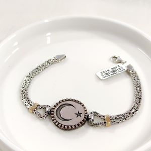 2,5 MM KRAL ZİNCİRLİ AY YILDIZ ERKEK BİLEKLİK 20 CM