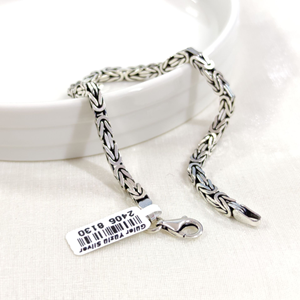 3,80 MM GÜMÜŞ KARE KRAL ZİNCİR BİLEKLİK 22 CM