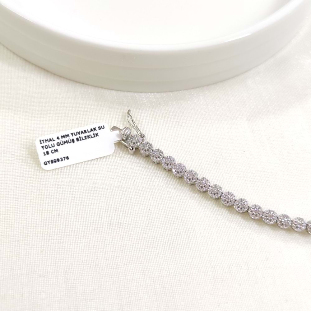 İTHAL 4 MM YUVARLAK SU YOLU GÜMÜŞ BİLEKLİK 18 CM