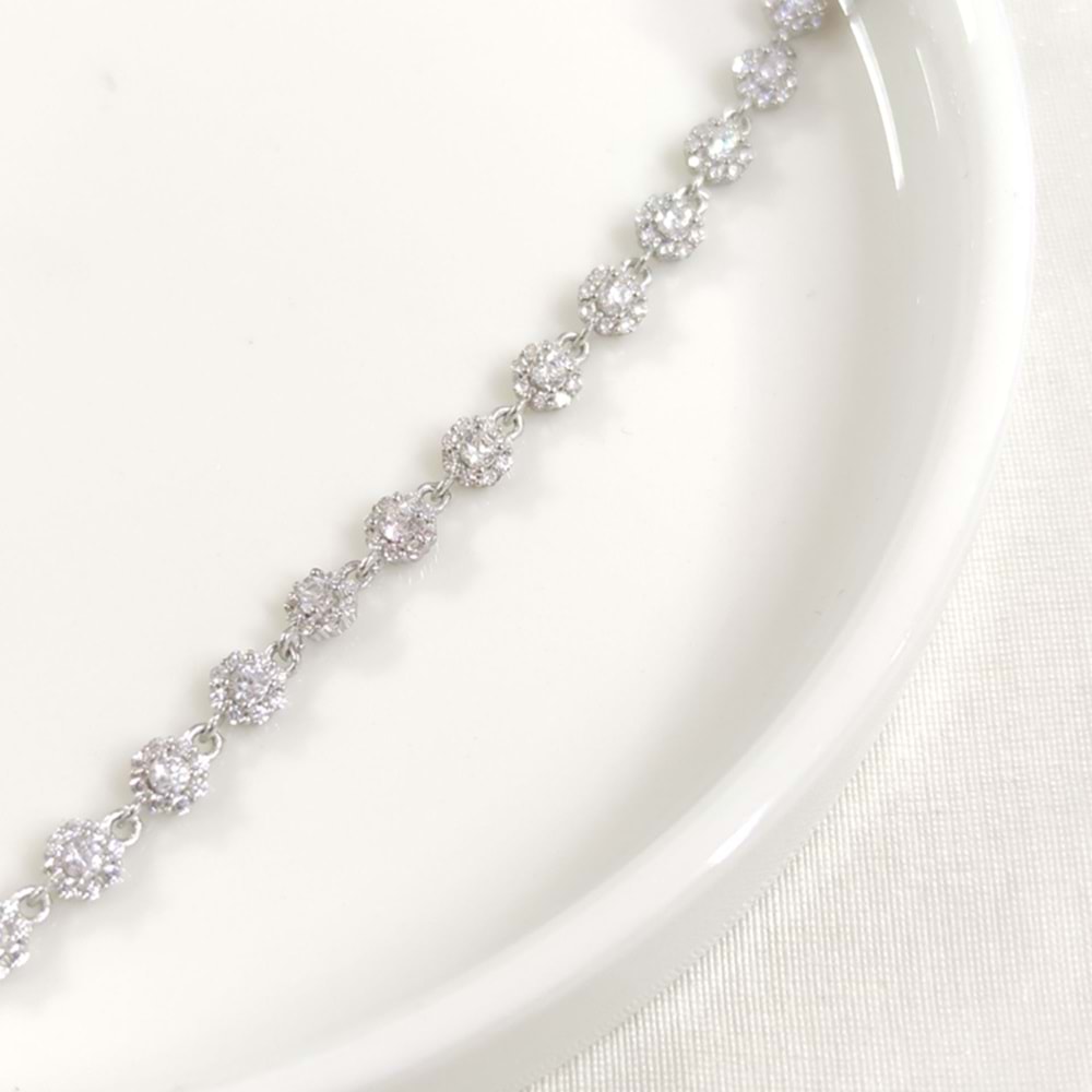 İTHAL 5 MM ÇİÇEK SU YOLU GÜMÜŞ BİLEKLİK