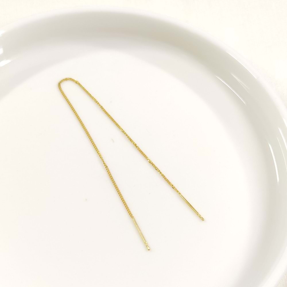 UZUN ZİNCİR TEKLİ GÜMÜŞ KÜPE