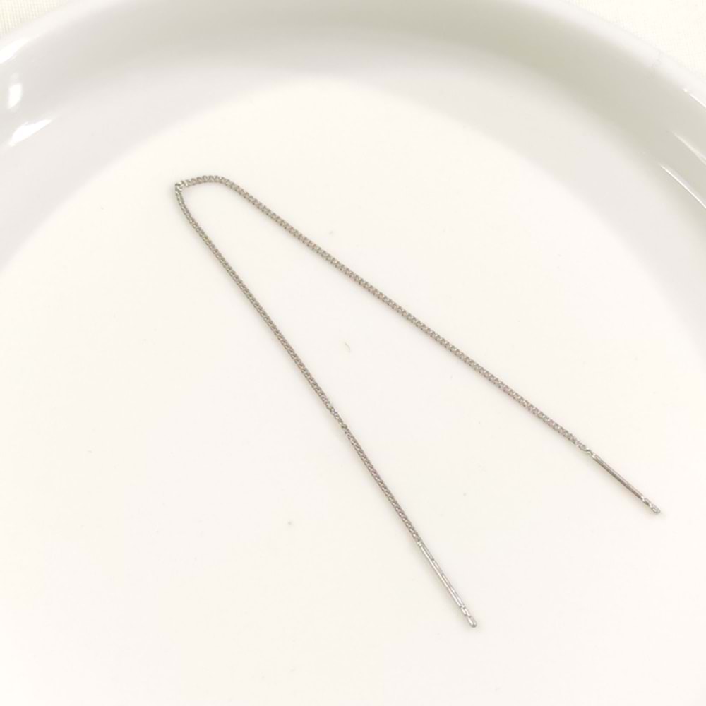 UZUN ZİNCİR TEKLİ GÜMÜŞ KÜPE