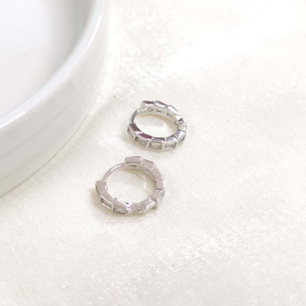 İTHAL 10 MM BAGET DETAY GÜMÜŞ HALKA KÜPE