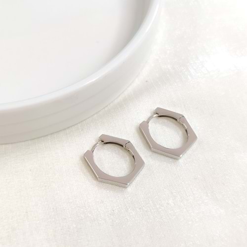 İTHAL 12 MM ALTIGEN GÜMÜŞ HALKA KÜPE