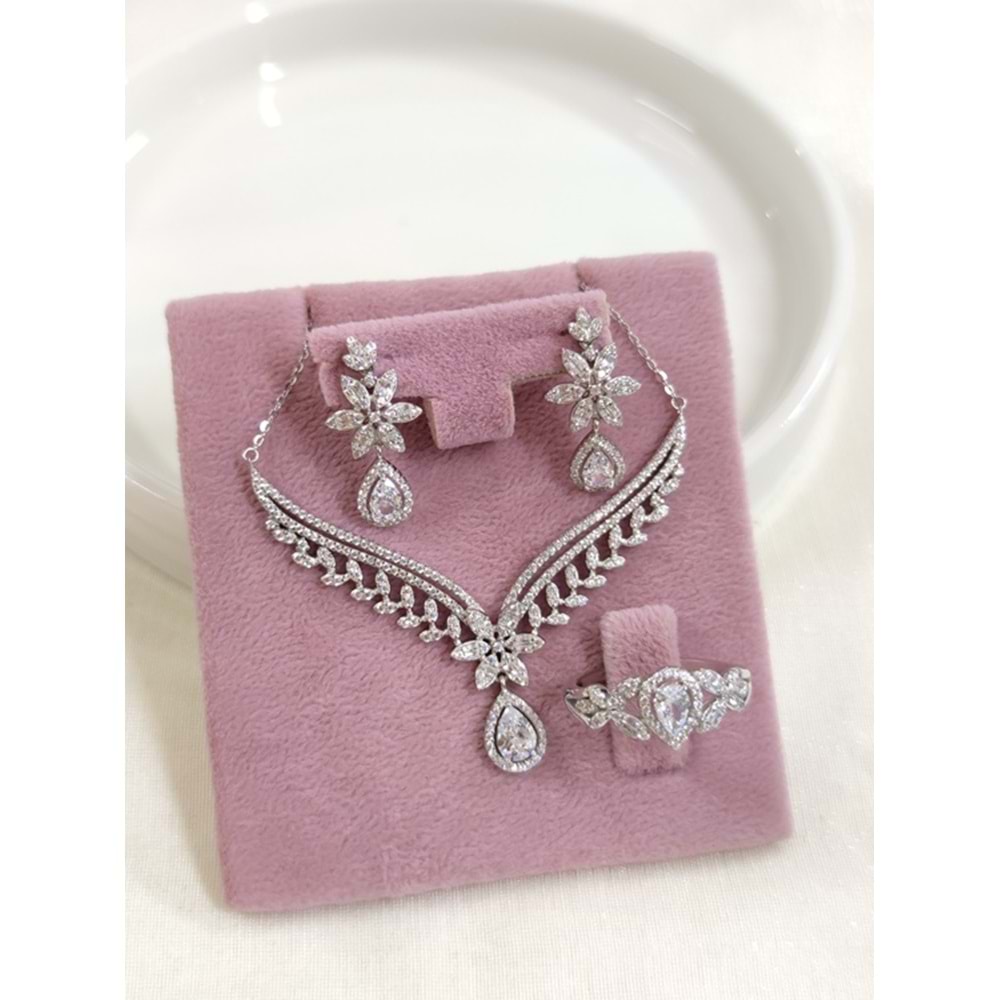 İTHAL DAMLA MONTÜR ÜÇLÜ GÜMÜŞ SET