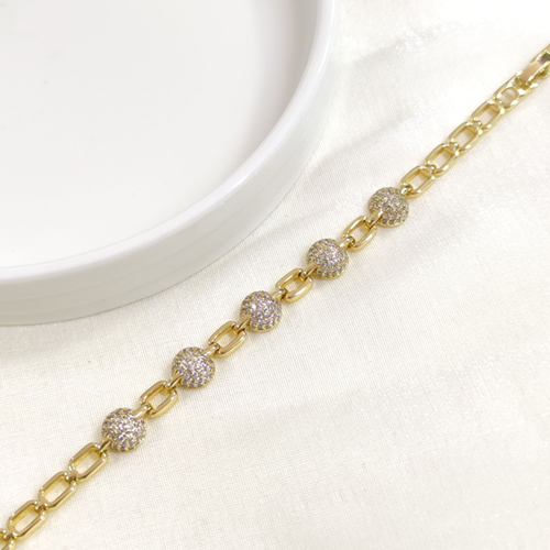 XUPING ATAÇ TAŞLI TOP BİLEKLİK GOLD 17+2 CM