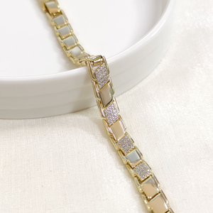 XUPING TAŞ DETAYLI BİLEKLİK GOLD 17+2 CM