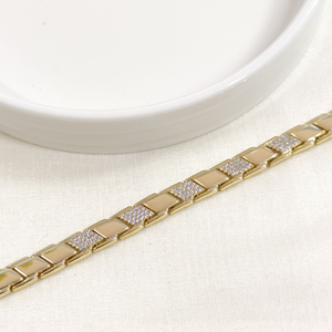 XUPING TAŞ DETAYLI BİLEKLİK GOLD 17+2 CM