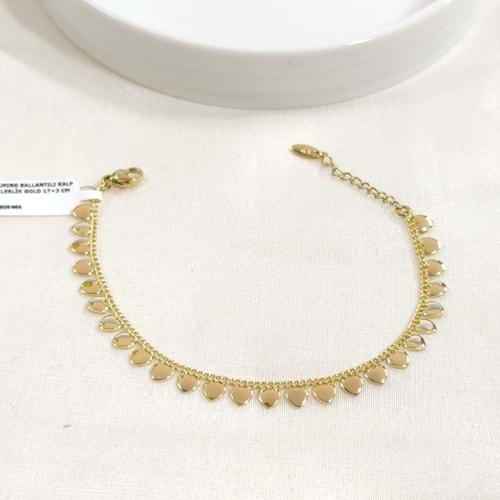 XUPING SALLANTILI KALP BİLEKLİK GOLD 17+3 CM