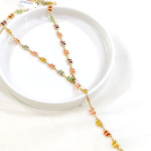 ÇELİK RENKLİ KELEBEK Y KOLYE ZİNCİR GOLD 70 CM