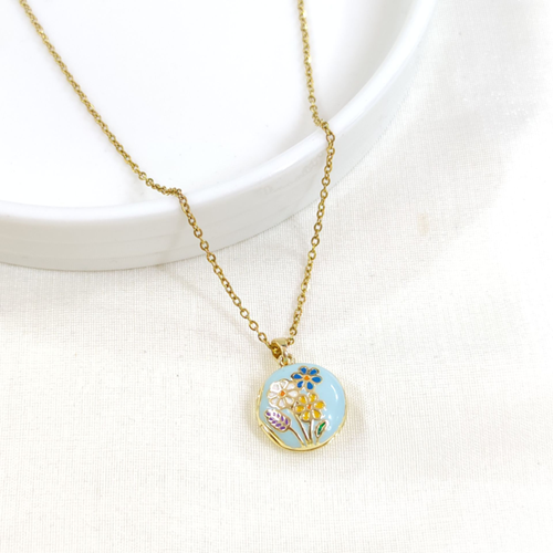 ÇELİK KAPAKLI KOLYE GOLD 40+5 CM