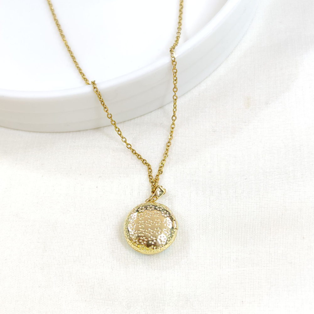 ÇELİK KAPAKLI KOLYE GOLD 40+5 CM