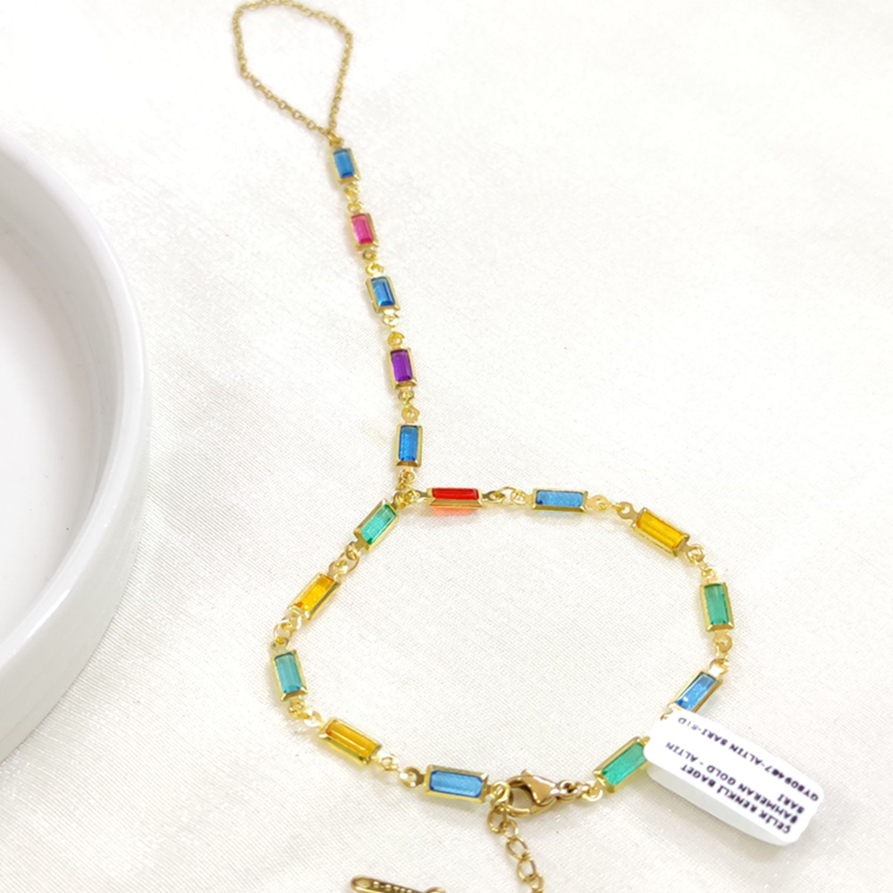 ÇELİK RENKLİ BAGET ŞAHMERAN GOLD - ALTIN SARI