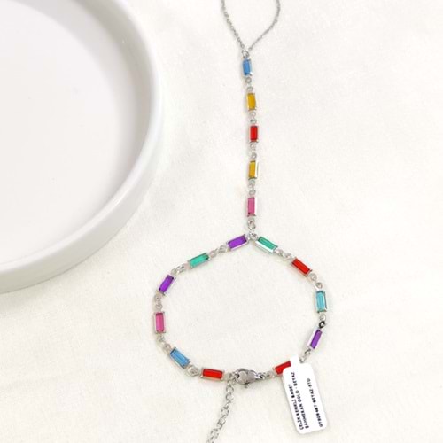 ÇELİK RENKLİ BAGET ŞAHMERAN GOLD - BEYAZ