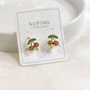 XUPING 10 MM TAŞLI KİRAZ HALKA KÜPE GOLD