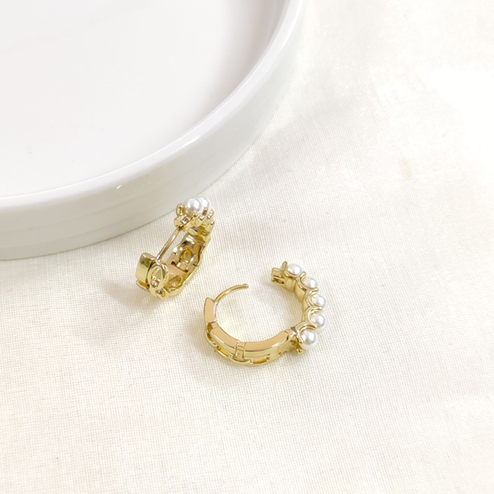 XUPING 15 MM İNCİ HALKA KÜPE GOLD