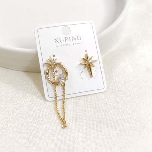 XUPING 16 MM KUTUP KOMBİN ÇİVİ KÜPE GOLD