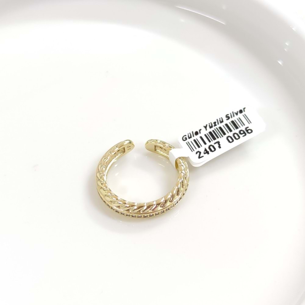 XUPING ALTI AÇIK TAŞLI BAŞAK YÜZÜK GOLD - 8 -16